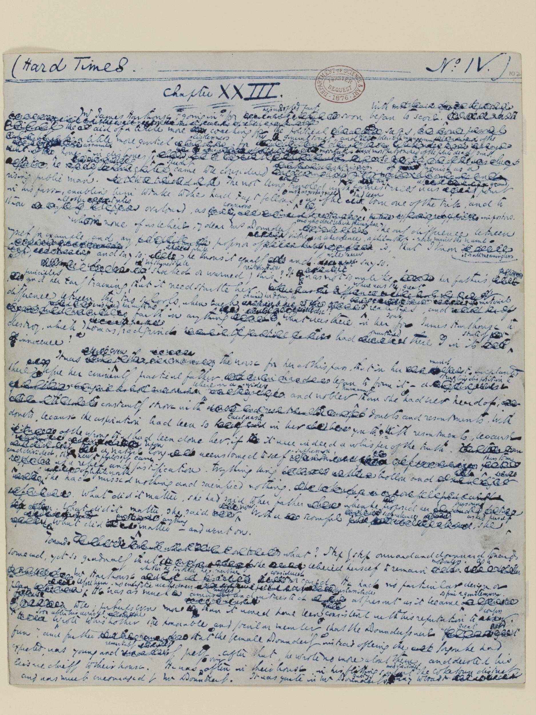 Image of manuscript page for chapter 23 of Hard Times