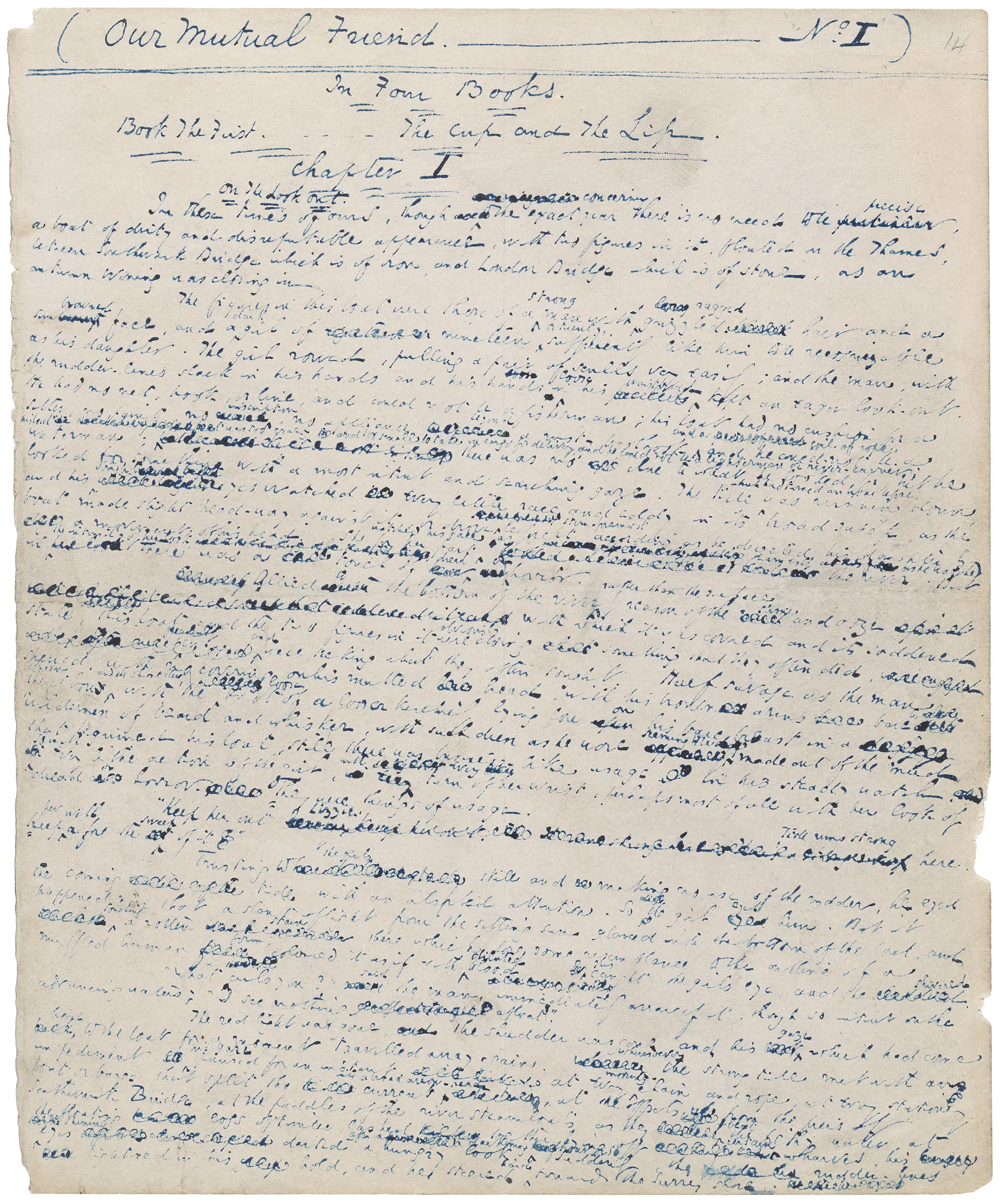 Page of the Our Mutual Friend manuscript