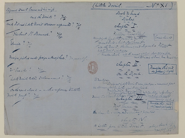 Image of Working Note for Little Dorrit Number 11